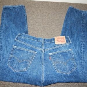 Levis 501 Buttonfly Distressed 33x28 Straight Leg